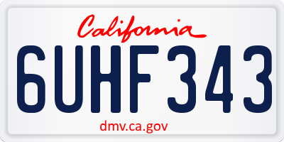 CA license plate 6UHF343