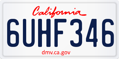 CA license plate 6UHF346
