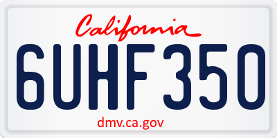 CA license plate 6UHF350