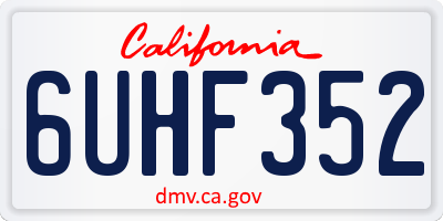 CA license plate 6UHF352