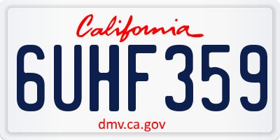 CA license plate 6UHF359