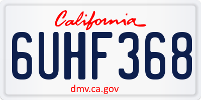 CA license plate 6UHF368