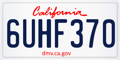 CA license plate 6UHF370
