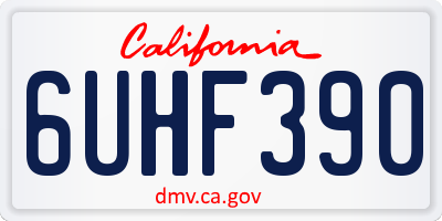 CA license plate 6UHF390