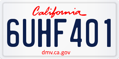 CA license plate 6UHF401