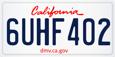 CA license plate 6UHF402