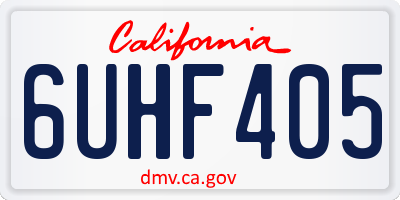 CA license plate 6UHF405
