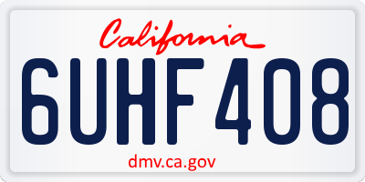 CA license plate 6UHF408