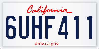 CA license plate 6UHF411