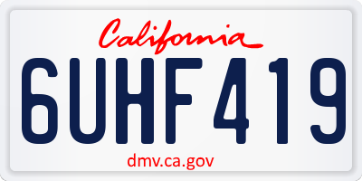 CA license plate 6UHF419