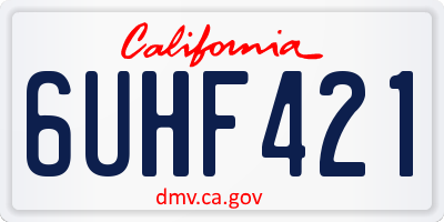 CA license plate 6UHF421