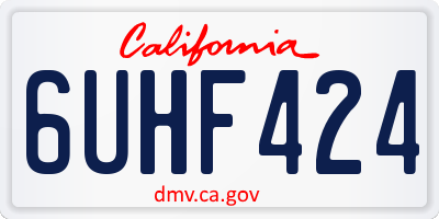 CA license plate 6UHF424
