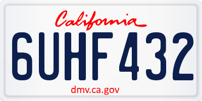 CA license plate 6UHF432