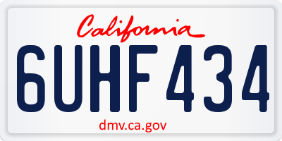 CA license plate 6UHF434