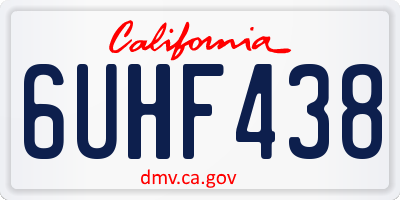 CA license plate 6UHF438