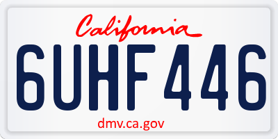 CA license plate 6UHF446