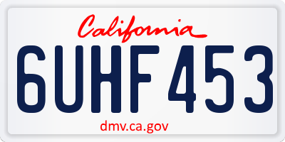 CA license plate 6UHF453