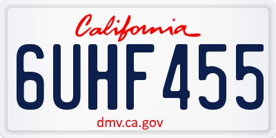 CA license plate 6UHF455