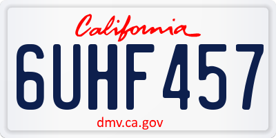CA license plate 6UHF457