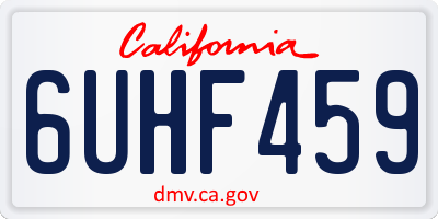 CA license plate 6UHF459