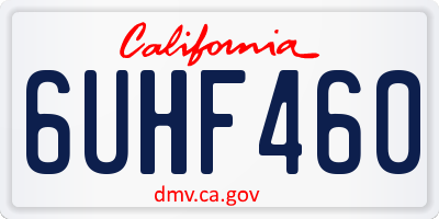CA license plate 6UHF460