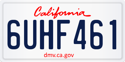 CA license plate 6UHF461