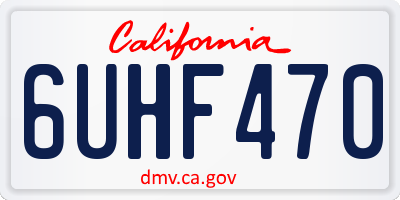 CA license plate 6UHF470