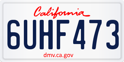 CA license plate 6UHF473