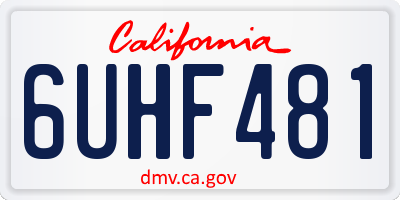 CA license plate 6UHF481