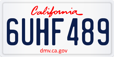 CA license plate 6UHF489