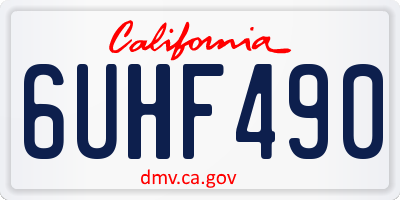 CA license plate 6UHF490