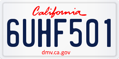 CA license plate 6UHF501