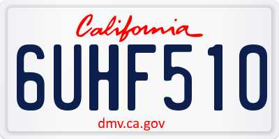 CA license plate 6UHF510
