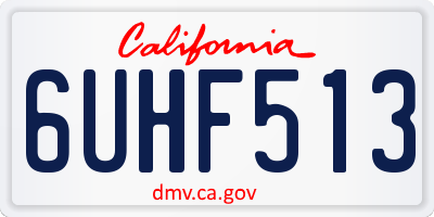 CA license plate 6UHF513