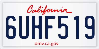 CA license plate 6UHF519
