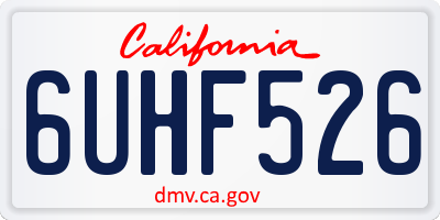 CA license plate 6UHF526