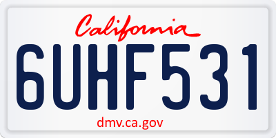 CA license plate 6UHF531