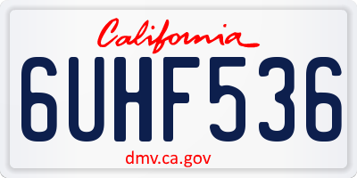 CA license plate 6UHF536