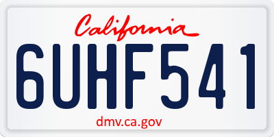 CA license plate 6UHF541