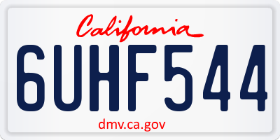 CA license plate 6UHF544