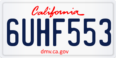 CA license plate 6UHF553