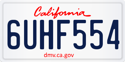 CA license plate 6UHF554