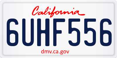 CA license plate 6UHF556
