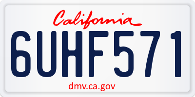 CA license plate 6UHF571