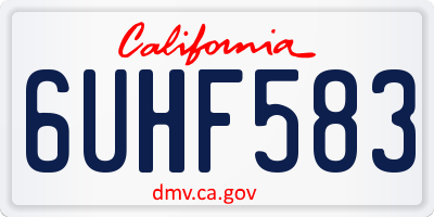 CA license plate 6UHF583
