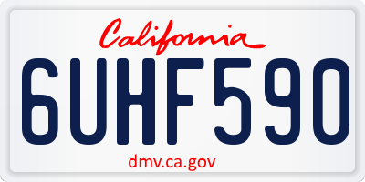 CA license plate 6UHF590