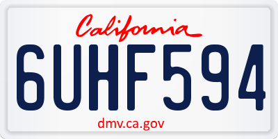 CA license plate 6UHF594