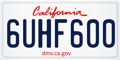 CA license plate 6UHF600