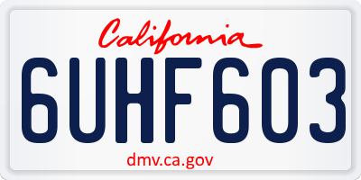CA license plate 6UHF603