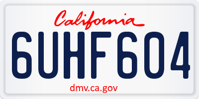 CA license plate 6UHF604